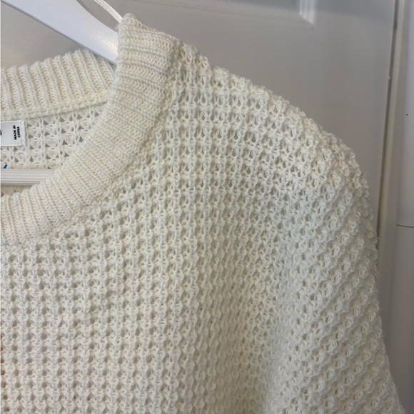 New Misguided Creme Crewneck Cropped Knit Sweater Size Small - Picture 4 of 11